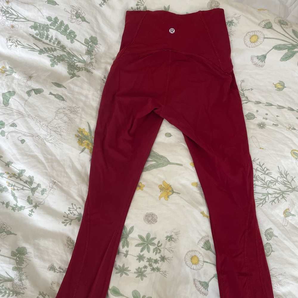 Red Lululemon Mesh Train Times Leggings